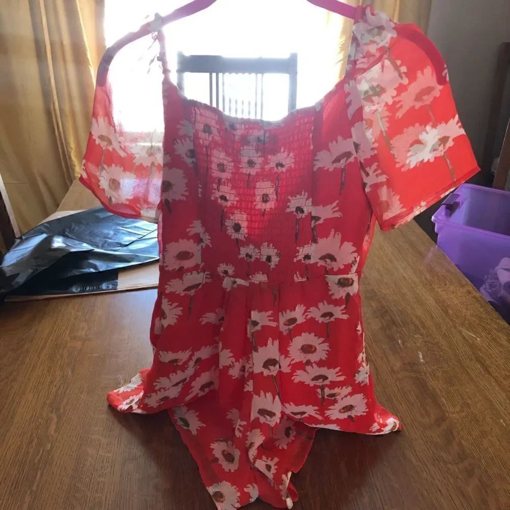 Urban Outfitters Orange Floral Romper
